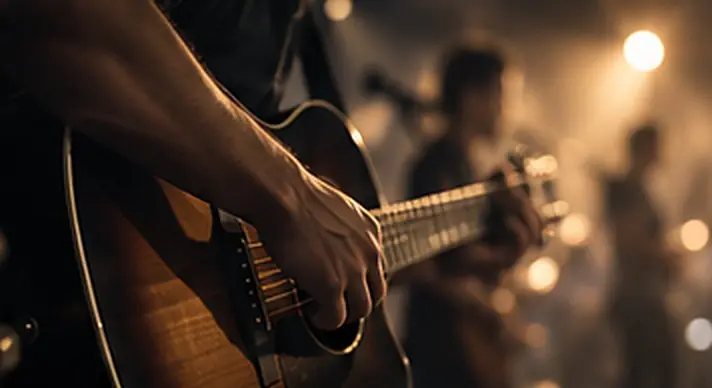 Guitarrista tocando en un servicio